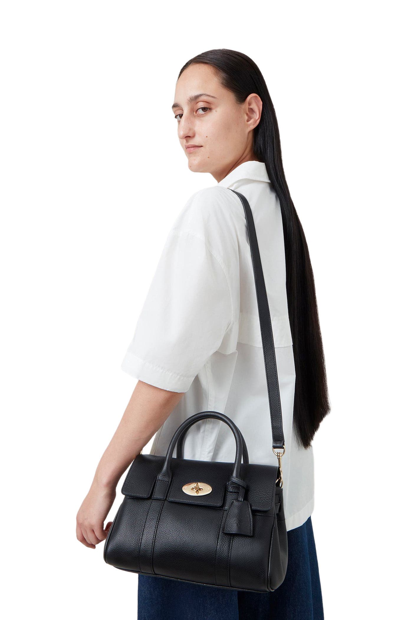 Mulberry Small Bayswater Satchel, Alternate, color, Black