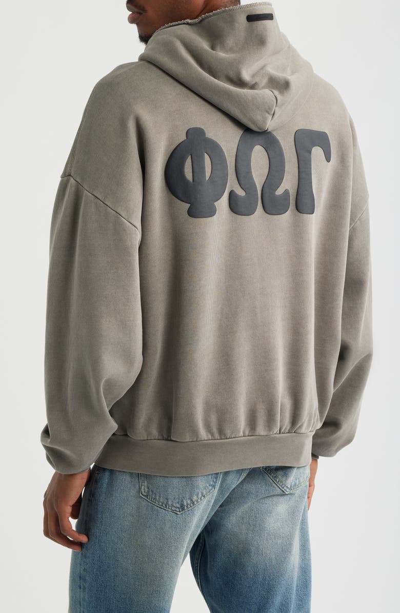 Fear of God Essentials '90s Graphic Zip Hoodie, Alternate, color, Washed Seal