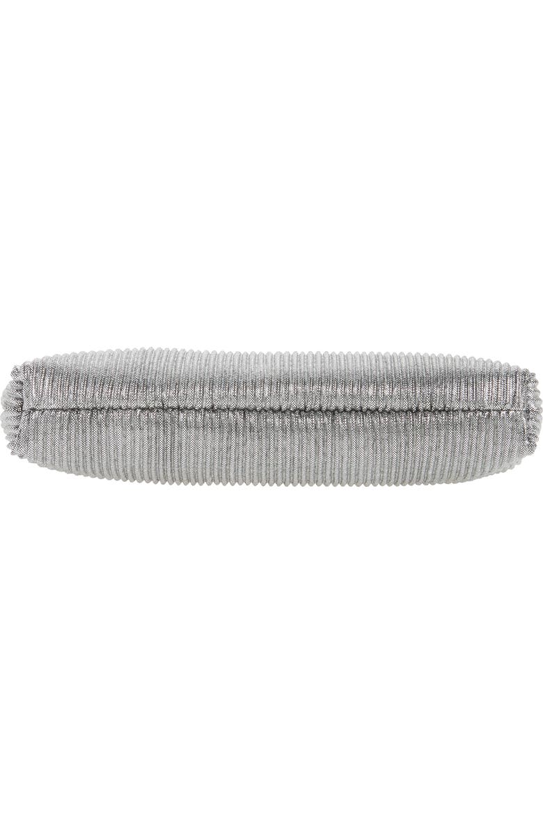 Nina Aneka Pleated Shine Clutch, Alternate, color, Steel