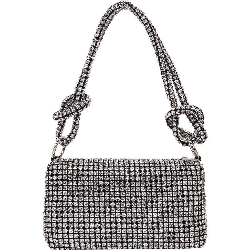 Berness Rhinestone Rectangular Shoulder Bag In Silver