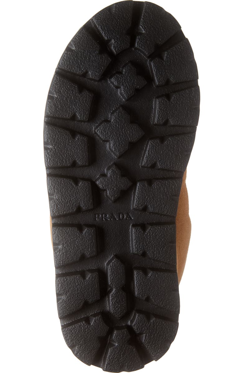 Prada Blow Logo Genuine Shearling Lined Bootie, Alternate, color,