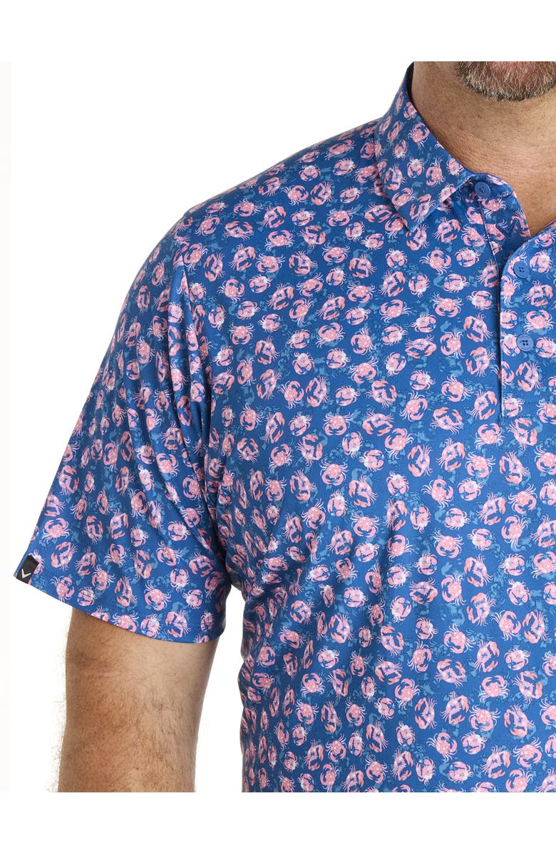 Callaway Big & Tall Cocktail Print Performance Polo Shirt, Alternate, color, Galaxy Blue