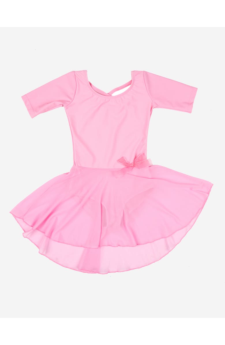 Leveret Girls Short Sleeve Skirted Leotard, Main, color, Light Pink