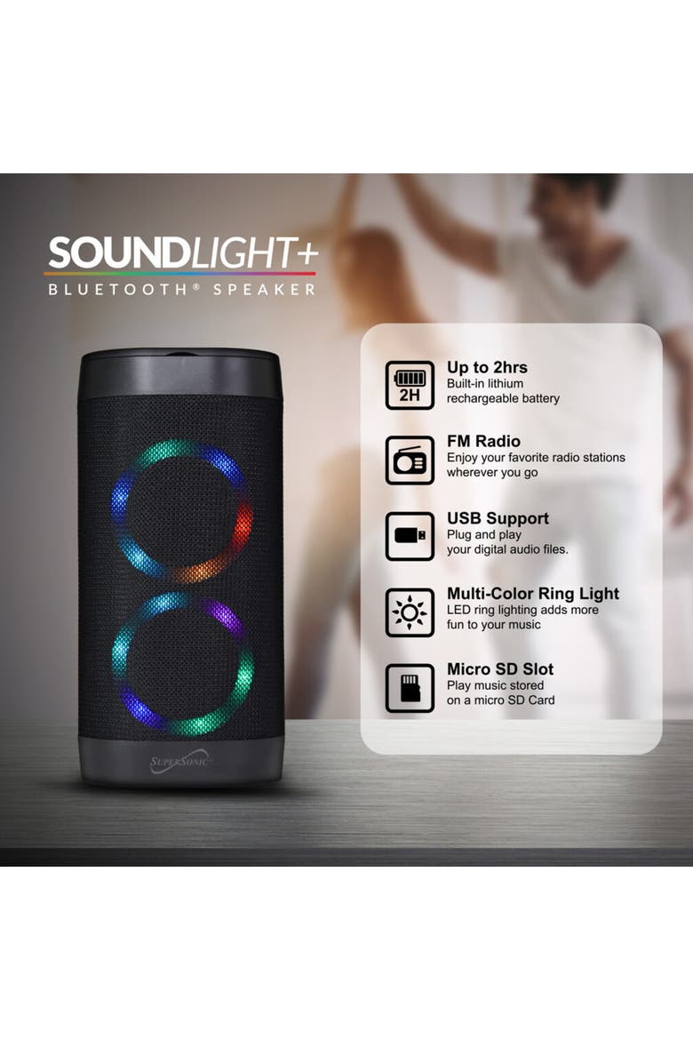 Soundlight+ Bluetooth Rechargeable Portable Speaker, Alternate, color, Black