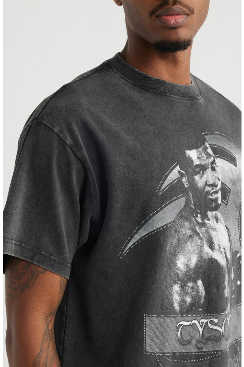 Mike Tyson Banner Cotton Graphic T-Shirt, Alternate, color, BLACK WASH