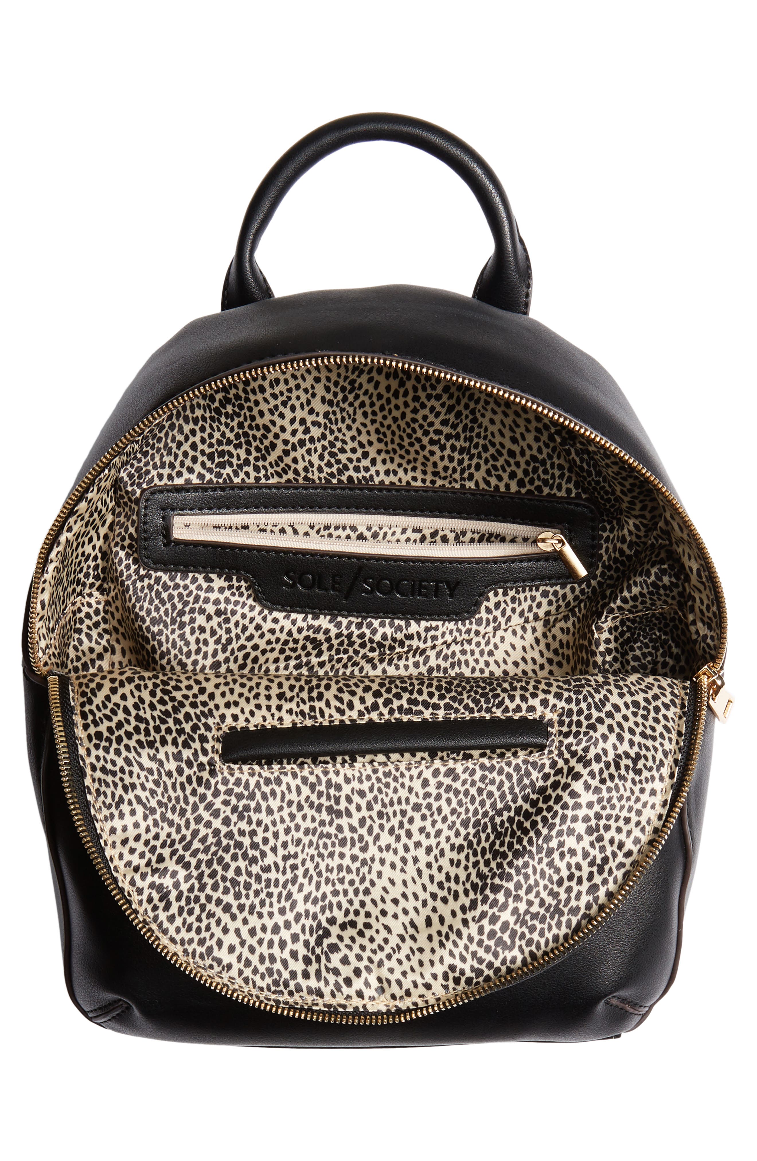 Dayla Faux Leather Backpack, Alternate, color, BLACK