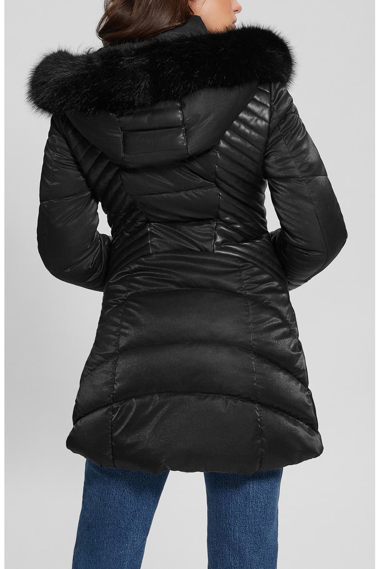 New Oxana Mixed Media Puffer Coat, Alternate, color, BLACK-BLACK