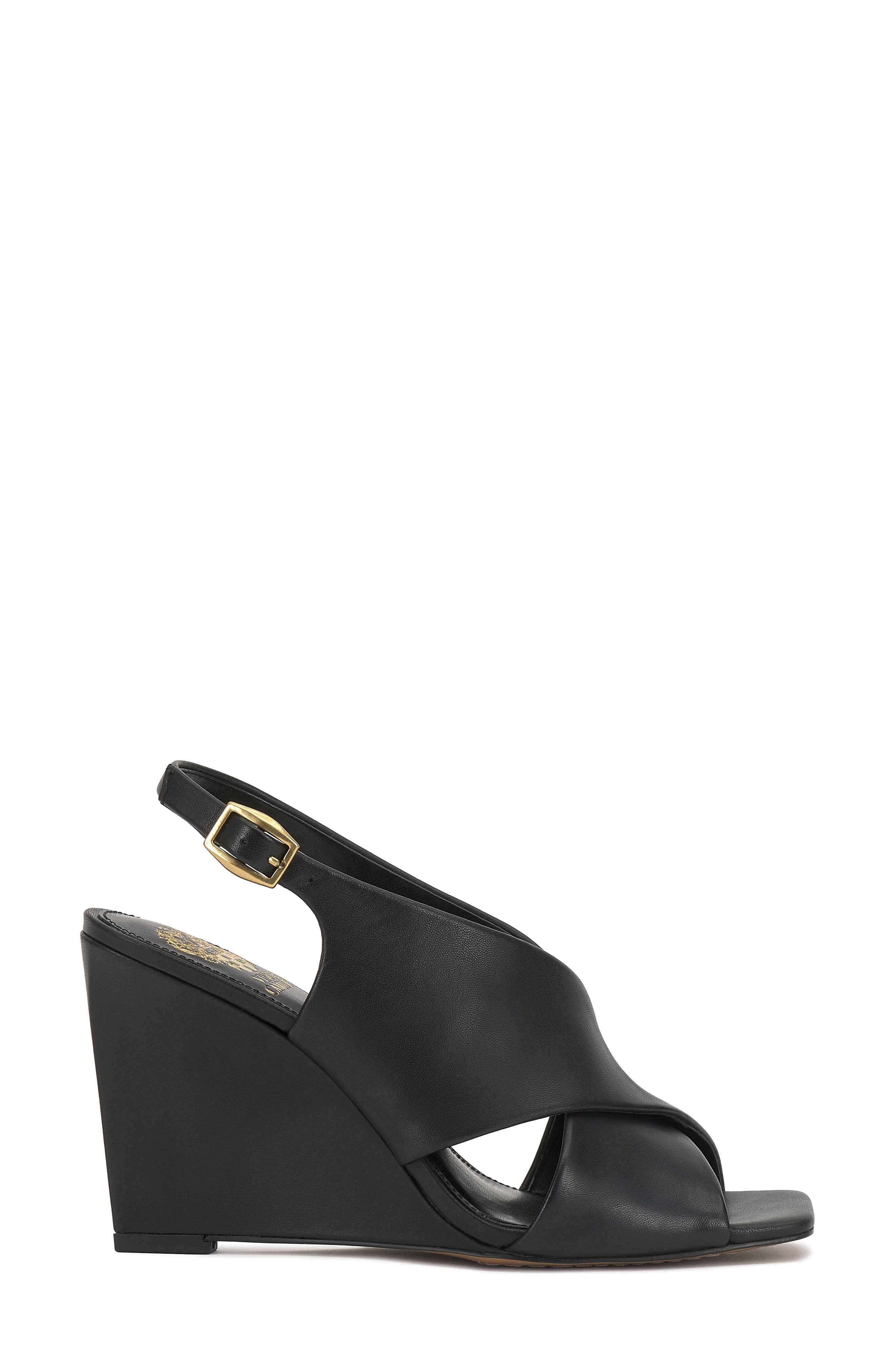 Vince Camuto Ameira Slingback Wedge Sandal, Alternate, color, Black