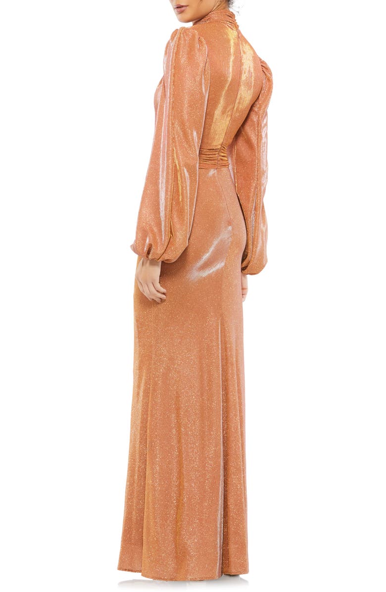 Mac Duggal Sparkle Balloon Sleeve Trumpet Gown, Alternate, color, 