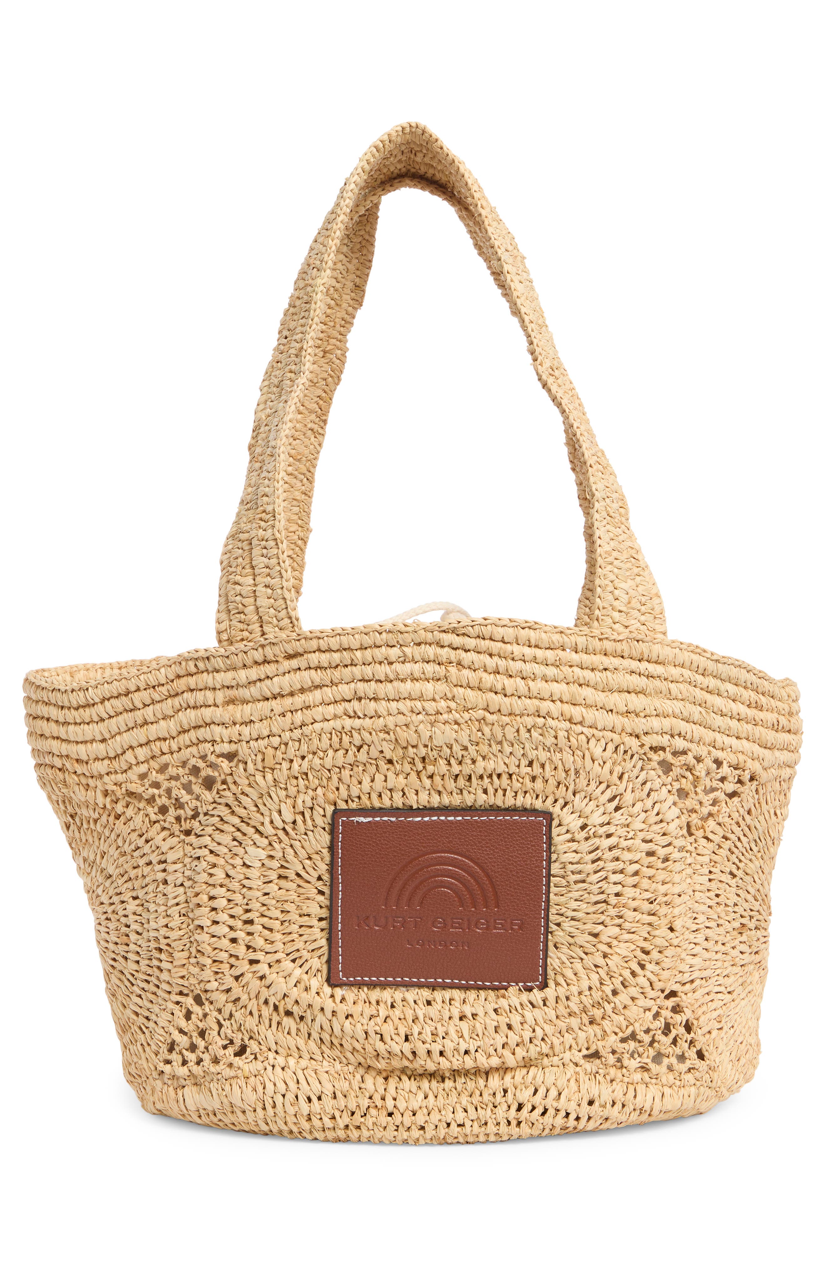 Kurt Geiger London Kensington Raffia Tote, Alternate, color, Beige