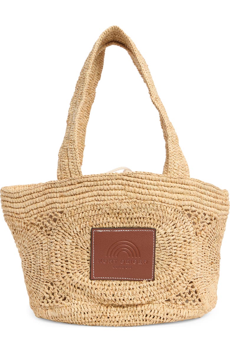 Kurt Geiger London Kensington Raffia Tote, Alternate, color, Beige