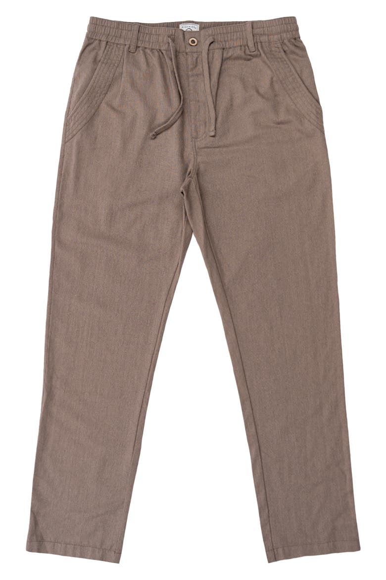 Linen & Cotton Blend Pants, Alternate, color, ROCK RIDGE