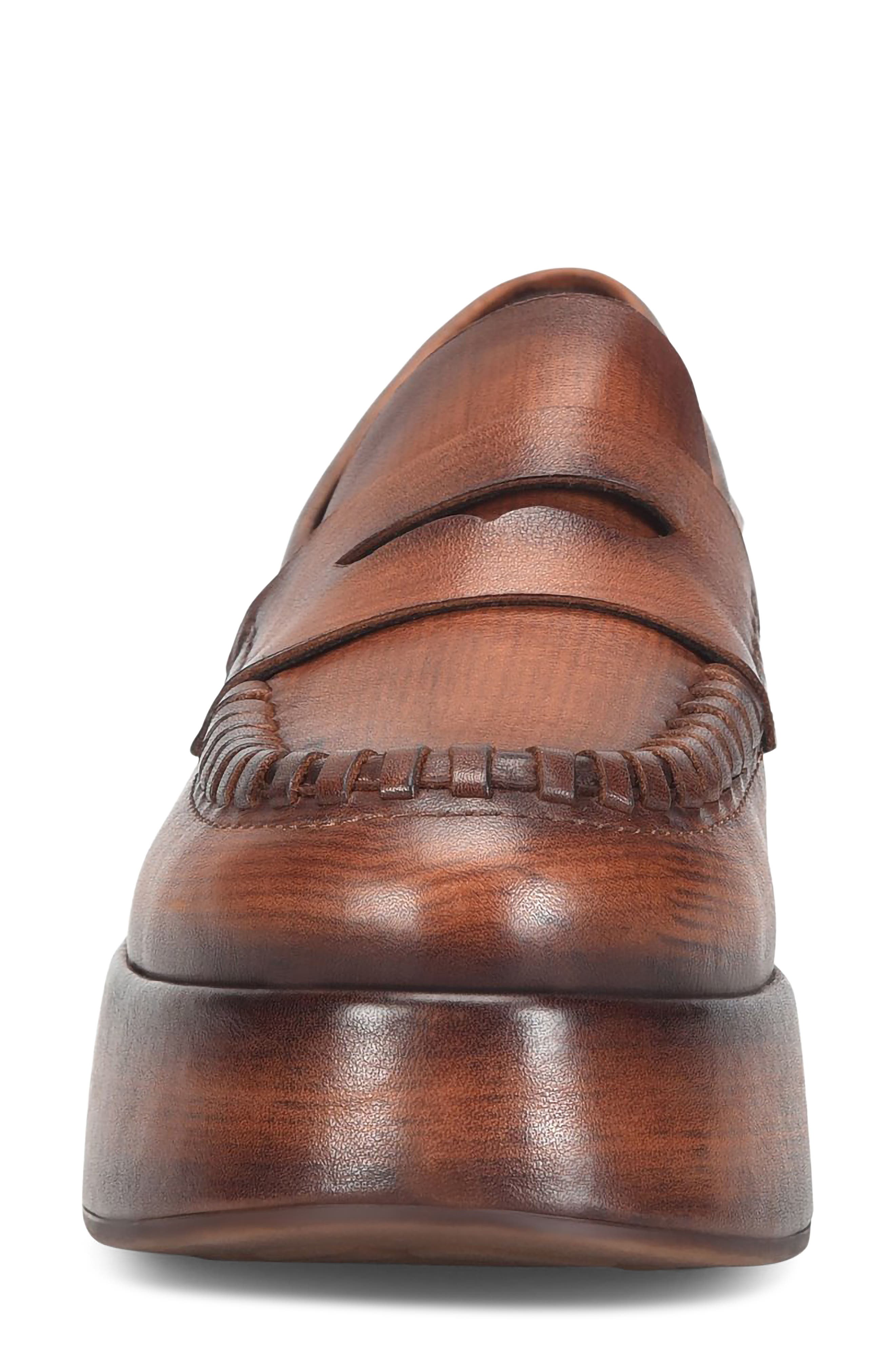 Kork-Ease<sup
®</sup
 Pixie Platform Penny Loafer, Alternate, color, Brown Leather