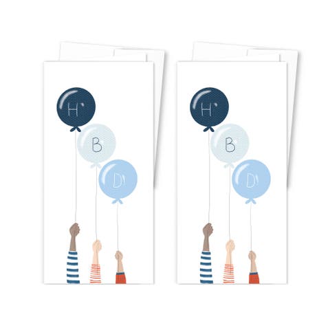 2ct Happy Birthday Balloon Greeting Card Pack