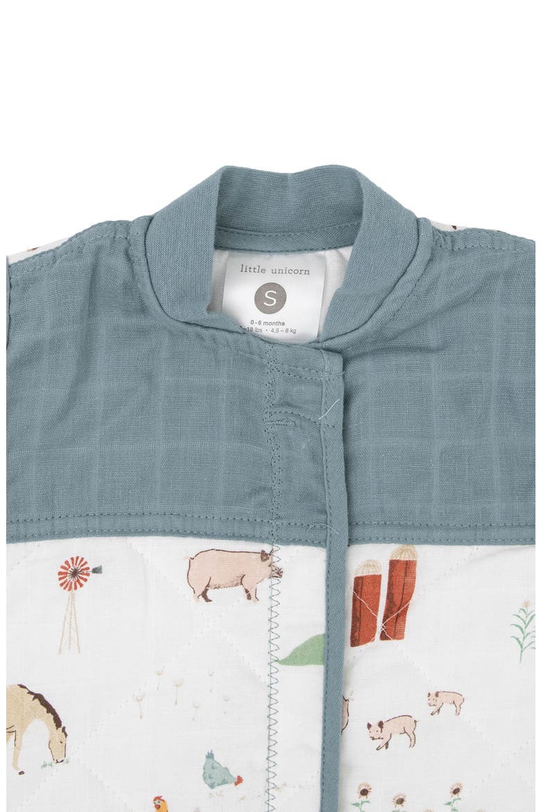 Quilted Cotton Muslin Wearable Blanket, Alternate, color, FARMYARD