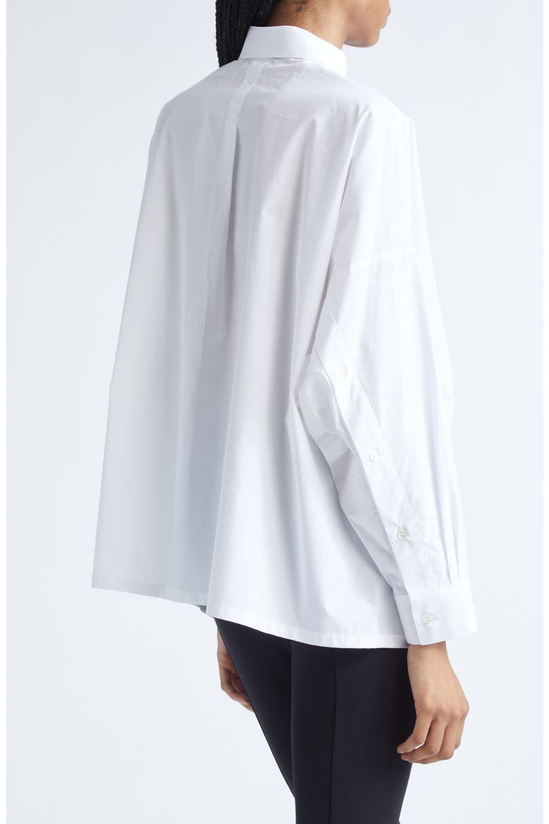Oversize Cotton Poplin Button-Up Shirt, Alternate, color, WHITE