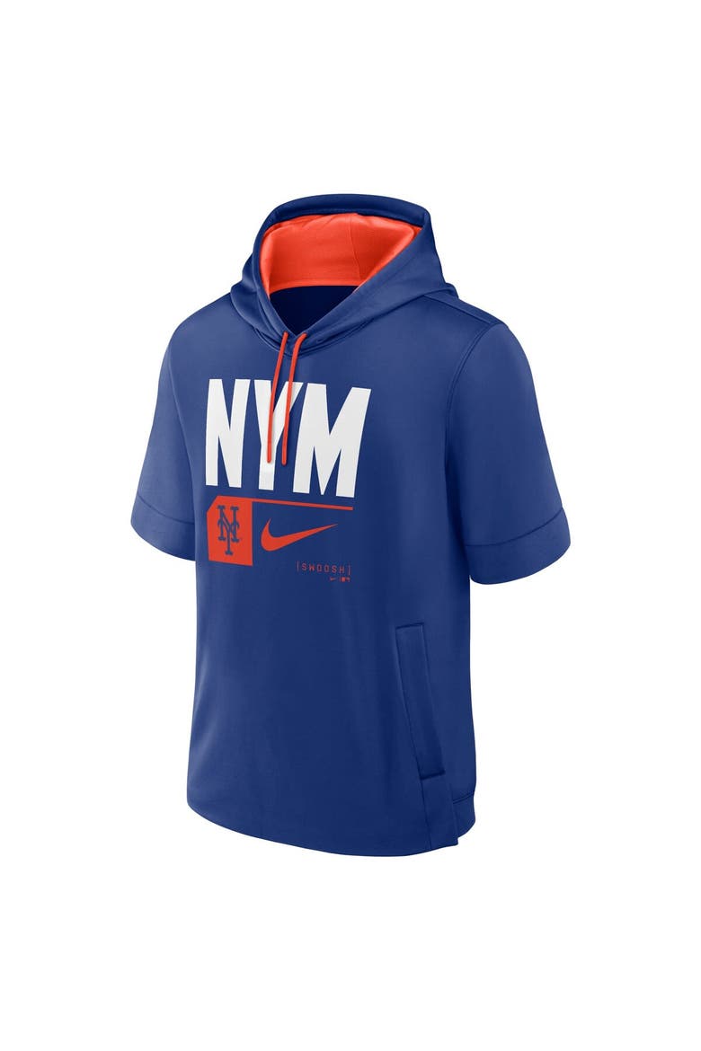 Men's Nike Royal New York Mets Tri Code Lockup Short Sleeve Pullover Hoodie, Alternate, color, Royal