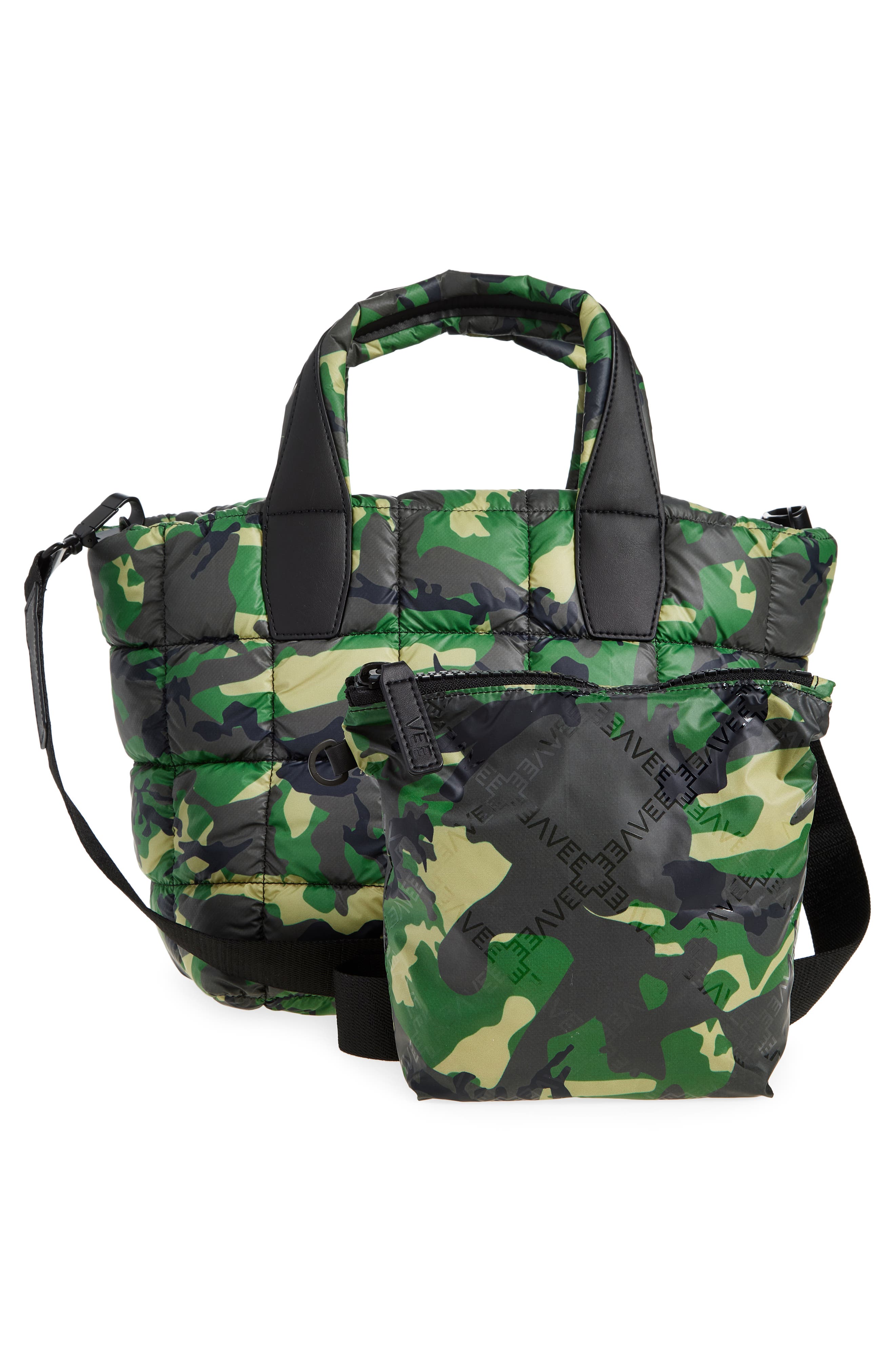VeeCollective Small Porter Camo Water Repellent Quilted Tote, Alternate, color, Print