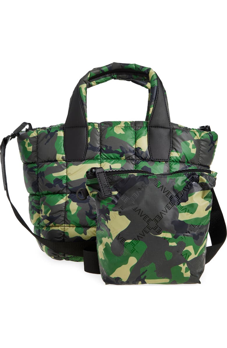 VeeCollective Small Porter Camo Water Repellent Quilted Tote, Alternate, color, Print