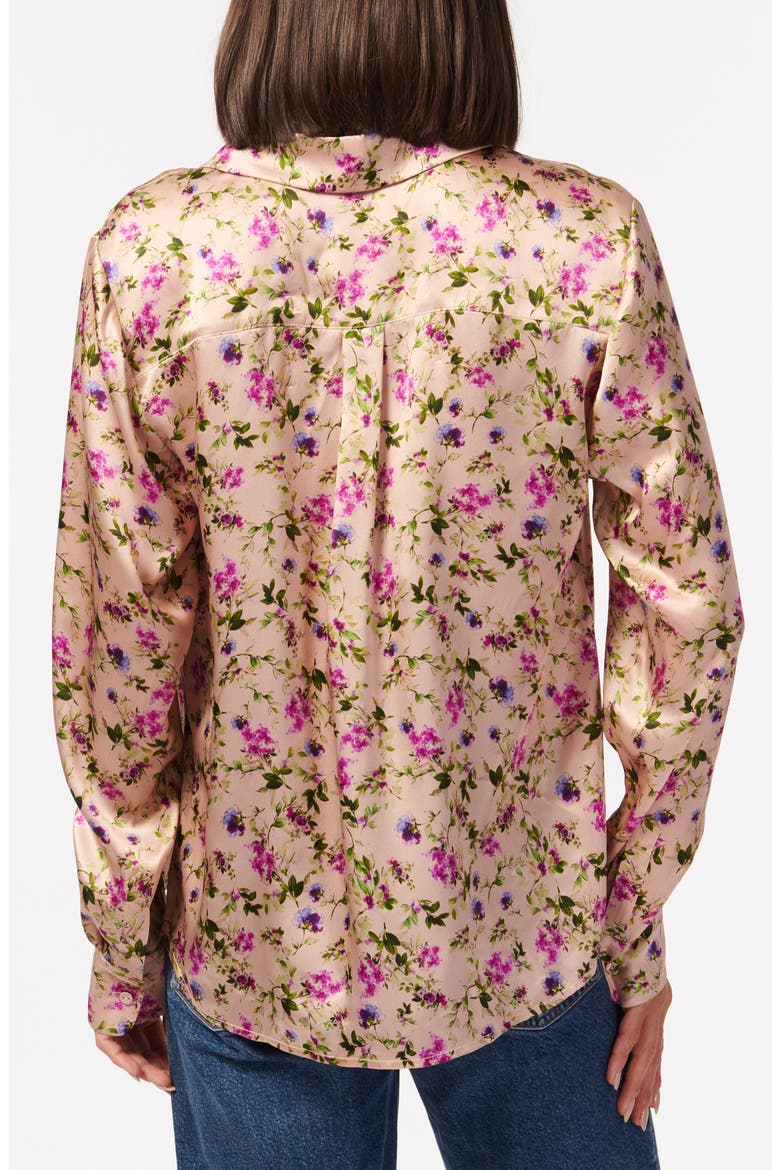 Crosby Silk Charmeuse Button-Up Shirt, Alternate, color, SPRING GERANIUM