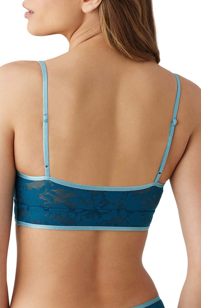 b.tempt'd by Wacoal Shadow Scene Burnout Mesh Bralette, Alternate, color, Coral Blue