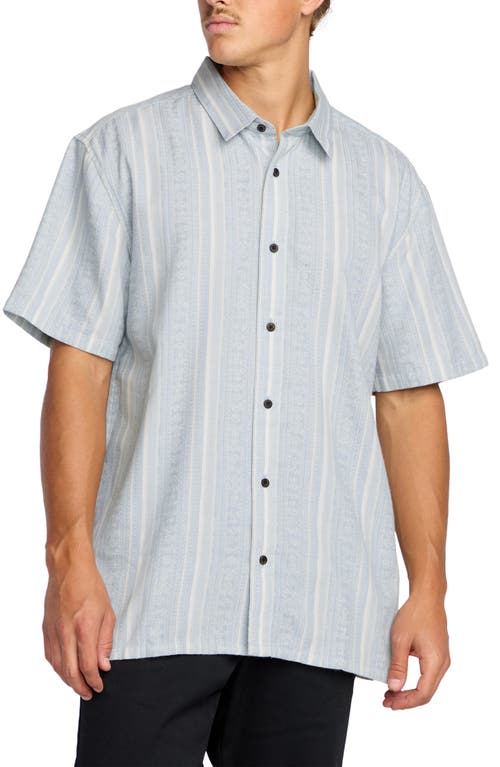Billabong Sunshine Garage Stripe Short Sleeve Button-up Shirt In Brown