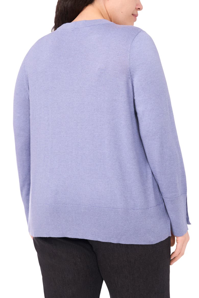 Button Cuff Cotton Blend Sweater, Alternate, color, STONEWASH