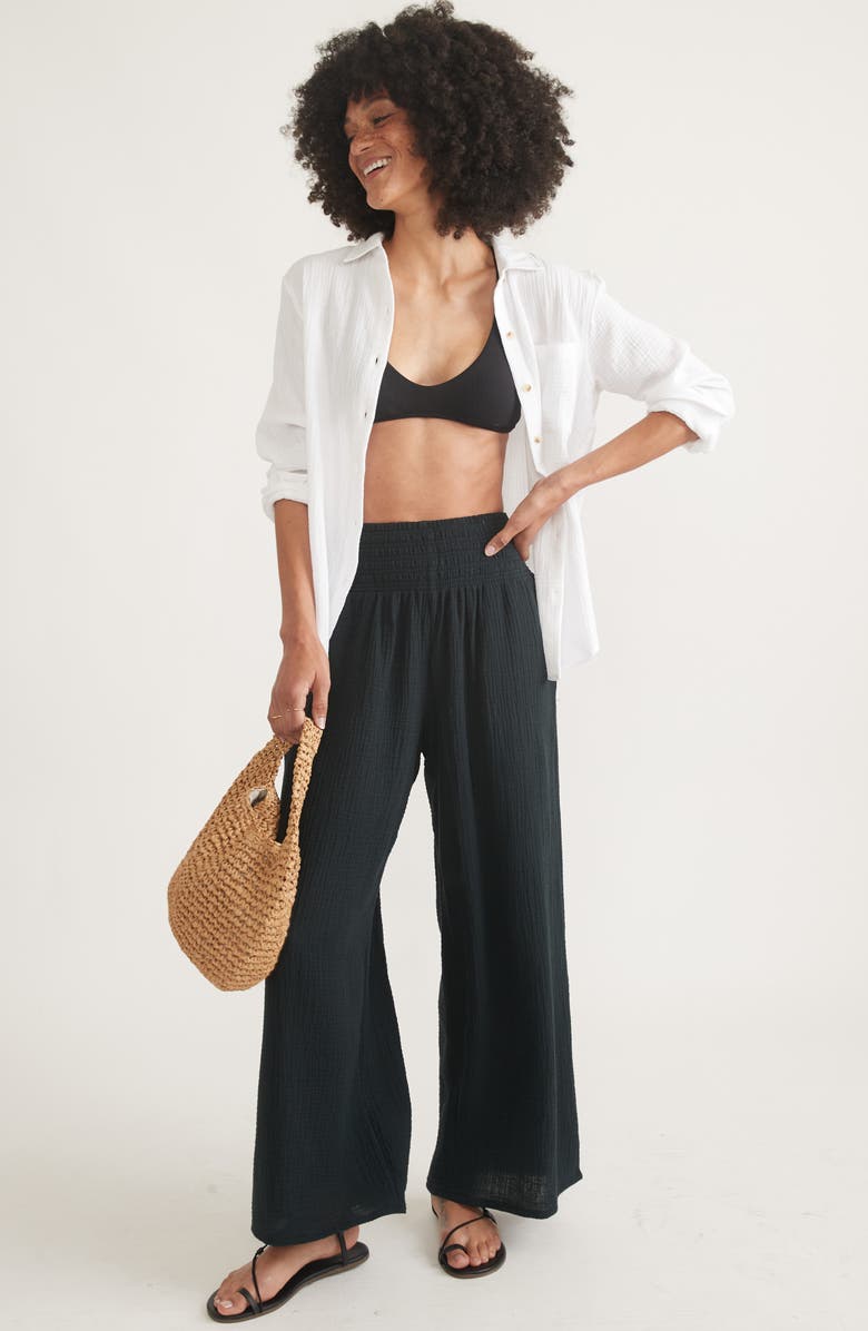 Marine Layer Double Gauze Cotton Button-Up Shirt, Alternate, color,