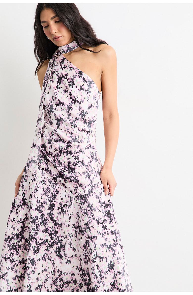 Warehouse Scarf Tie Asymmetric Maxi Dress, Alternate, color, Multi