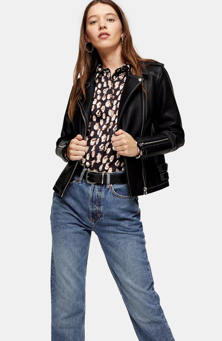 Topshop Straight Leg Dad Jeans, Alternate, color,