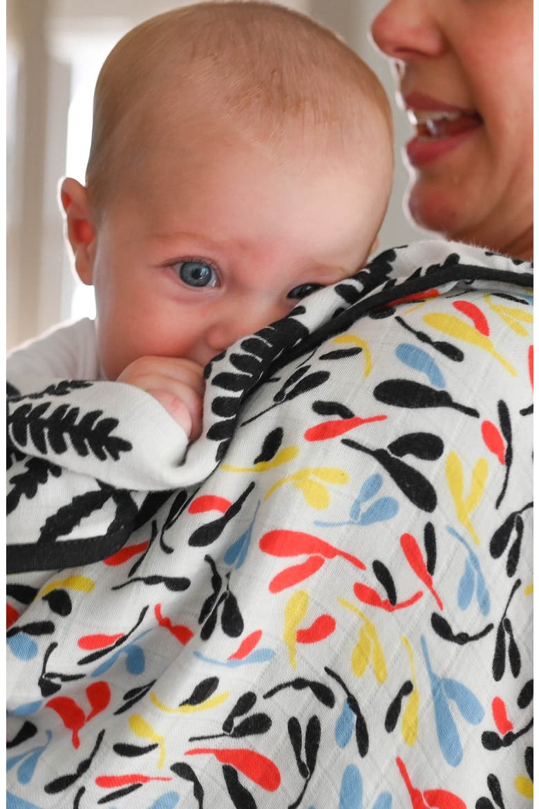 Plant Sensory Reversible 3-Layer Organic Cotton Muslin Blanket, Alternate, color, PLANT PRINT MIXED