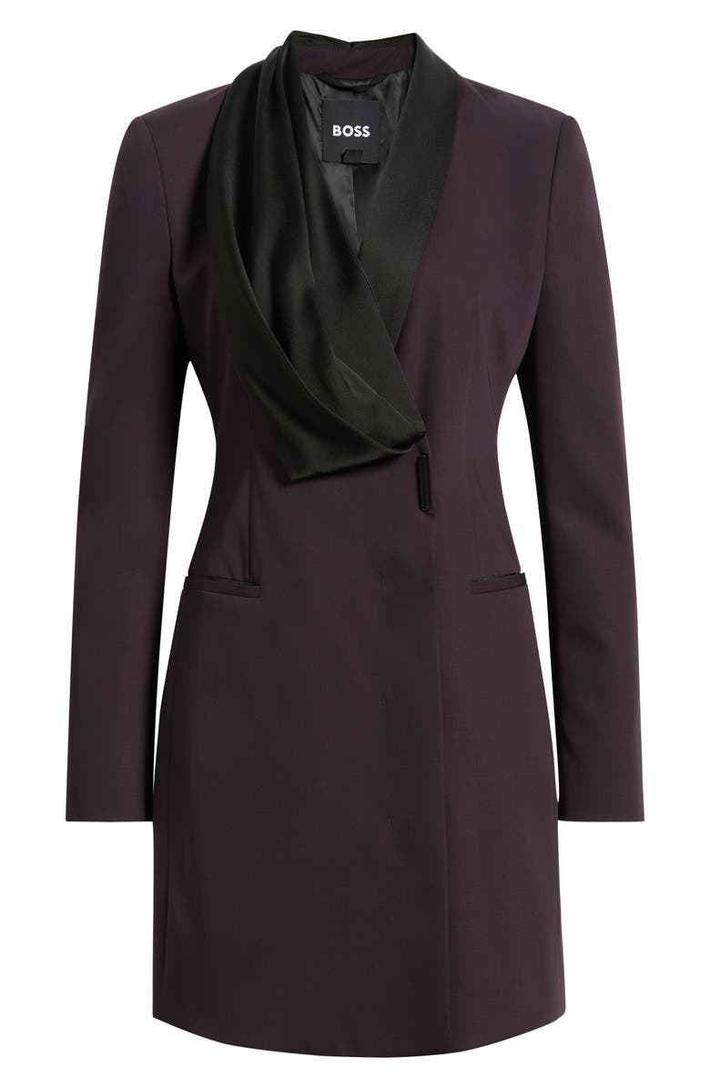 BOSS Danjana Long Sleeve Virgin Wool Blazer Dress, Alternate, color, Dark Carmine
