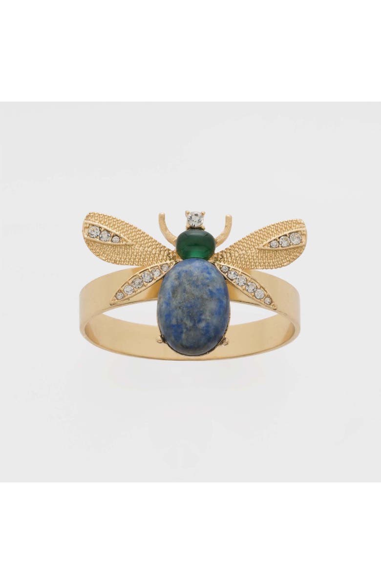 Joanna Buchanan Etched wing bug skinny napkin rings, set of four, Main, color, Blue