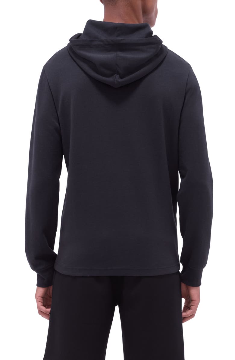 Bugatchi Cotton & Modal Blend Pullover Hoodie, Alternate, color, Black
