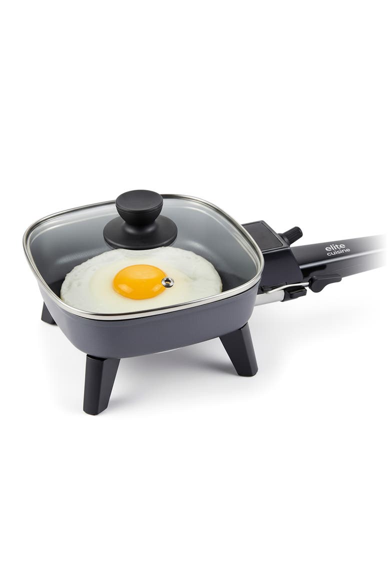Ceramic Electric Skillet With Tempered Glass Lid, Main, color, Black
