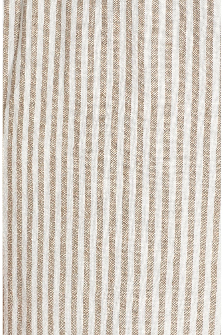 Stripe Tie Front Linen Blend Jumpsuit, Alternate, color, NATURAL