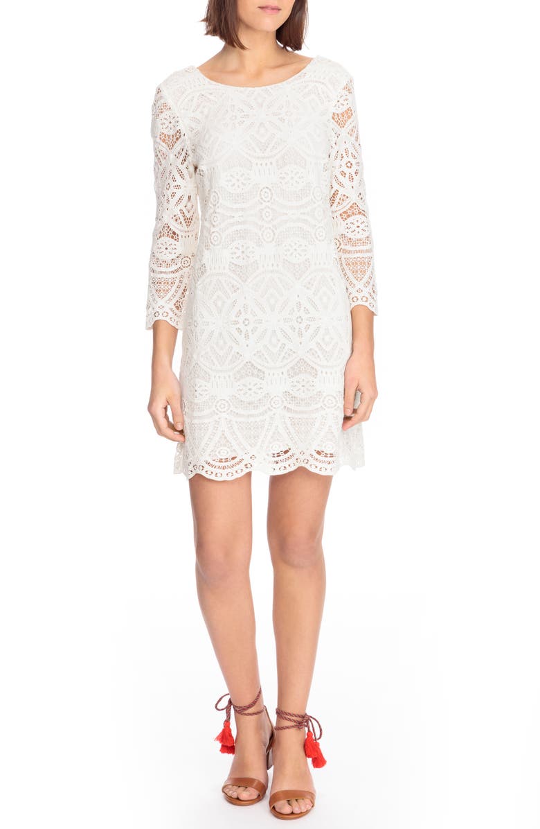 Sézane Sarah Lace Shift Dress, Main, color, 