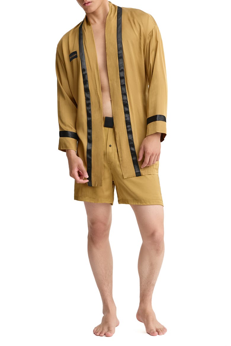 Swn  Love Silk Robe, Alternate, color, Gold