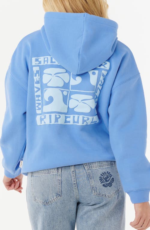 Rip Curl Oceanic Heritage Puff Print Hoodie In Blue