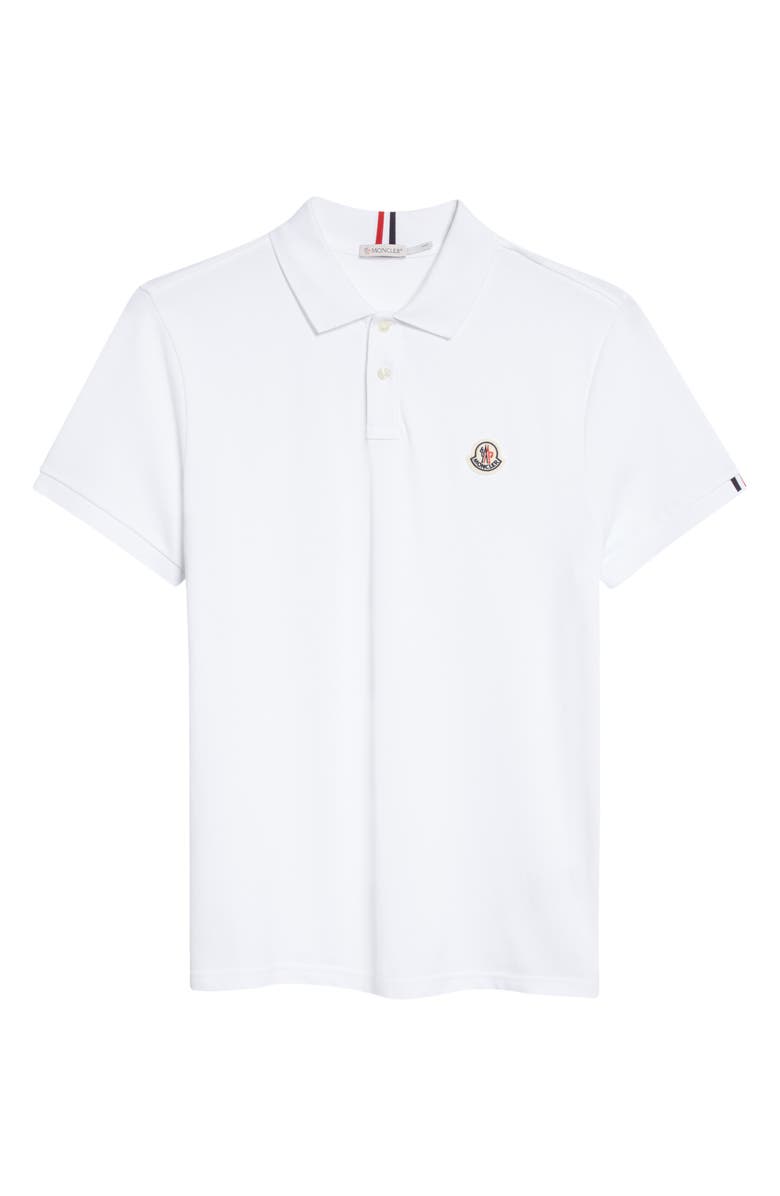 Moncler Flag Tipped Cotton Piqué Polo, Alternate, color, 