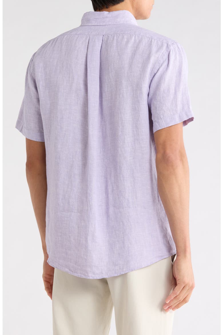 Short Sleeve Linen Shirt, Alternate, color, LAVENDER
