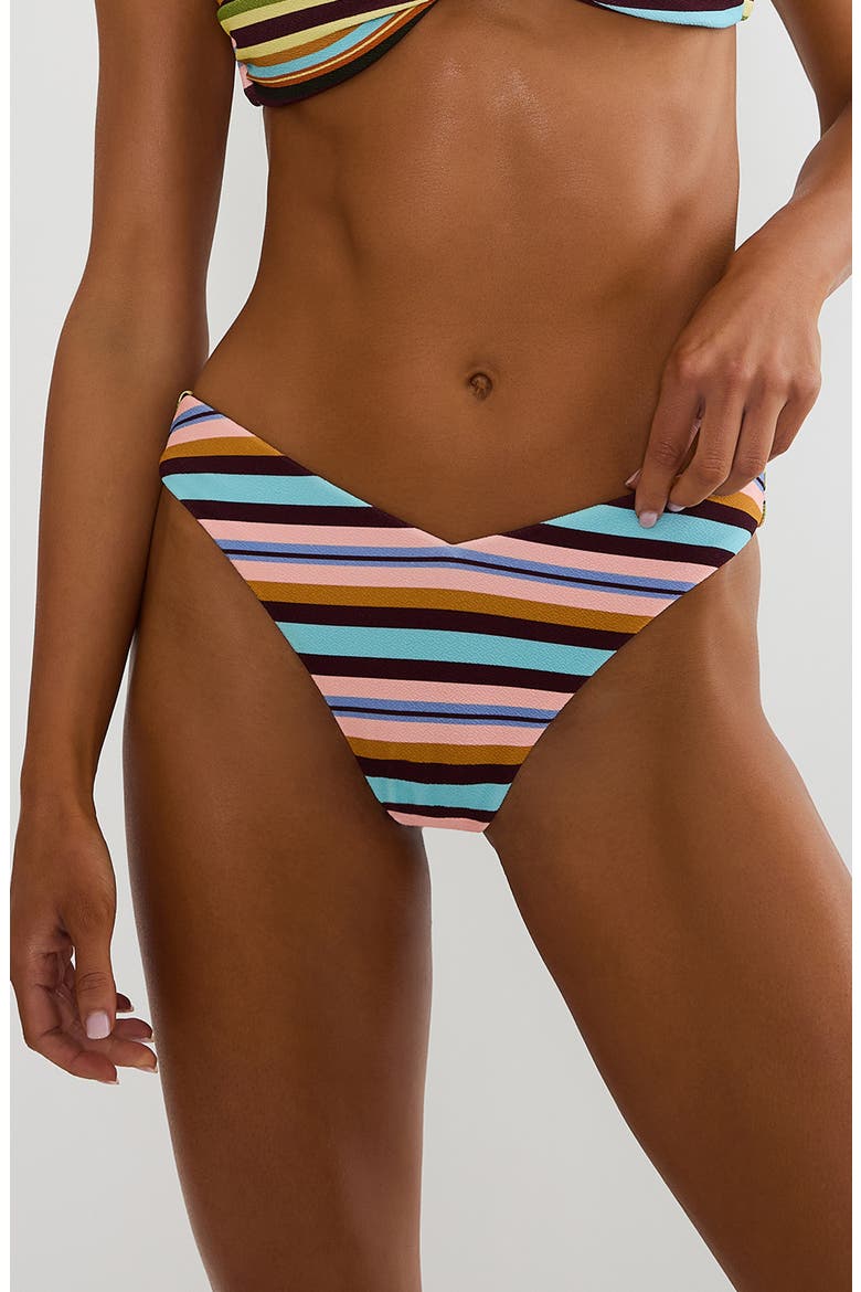 Vanessa High Cut Bikini Bottoms, Main, color, PARADISE STRIPE
