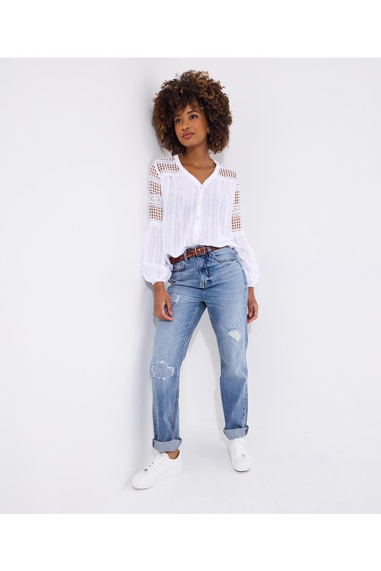 Distressed Mom Jeans, Alternate, color, LIGHT BLUE