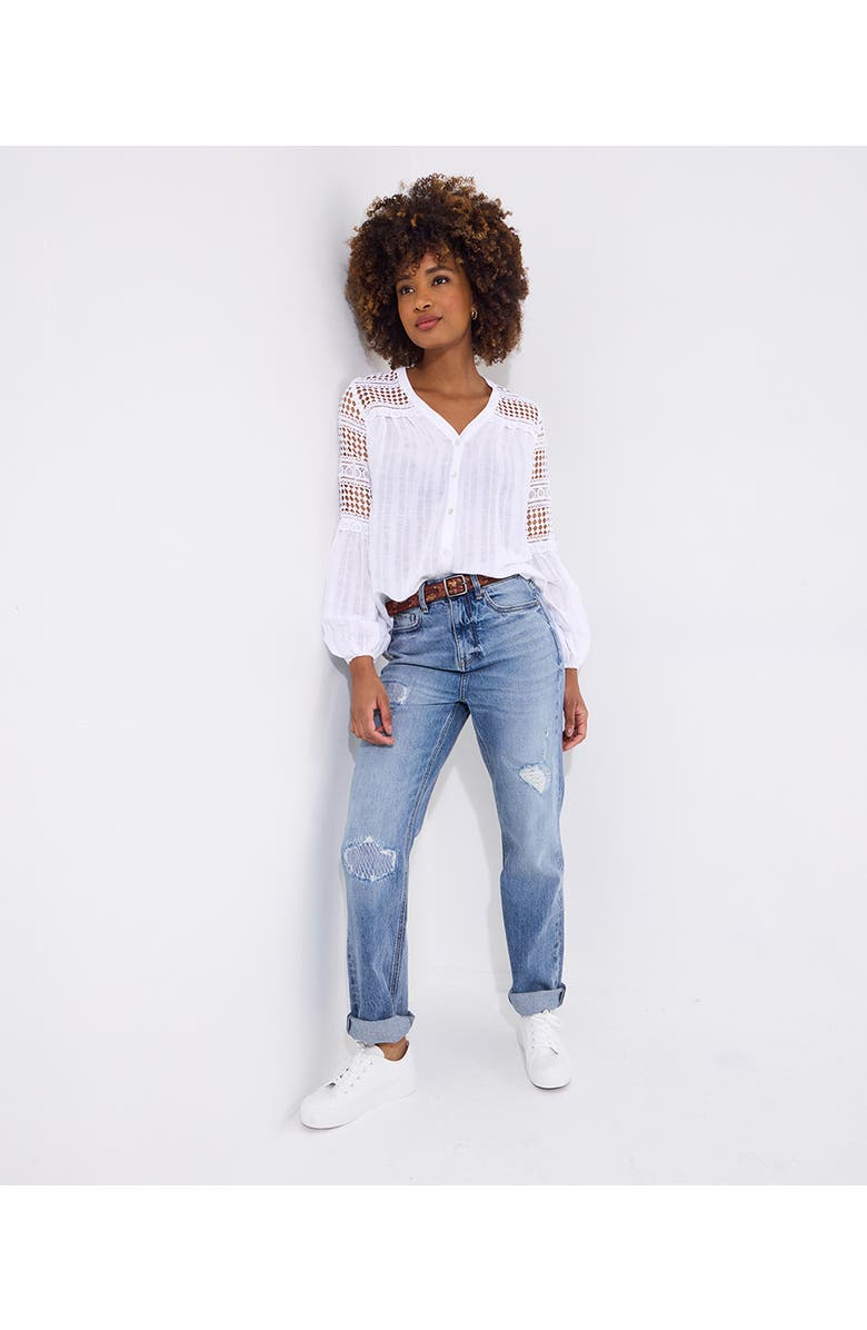 Joe Browns Distressed Mom Jeans, Alternate, color, Light Blue