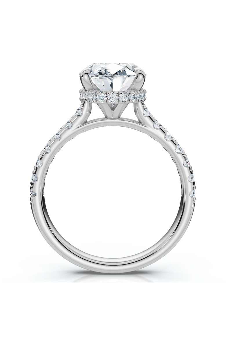 GIA Certified 3.69Ct Oval Hidden Halo Diamond Engagement Ring 14k Gold, Alternate, color, 14k White Gold