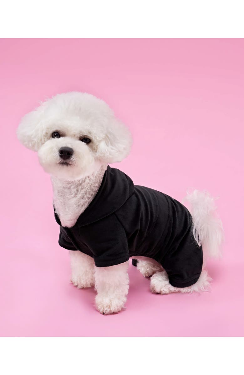 Juicy Couture Velour Dog Tracksuit, Alternate, color, Black