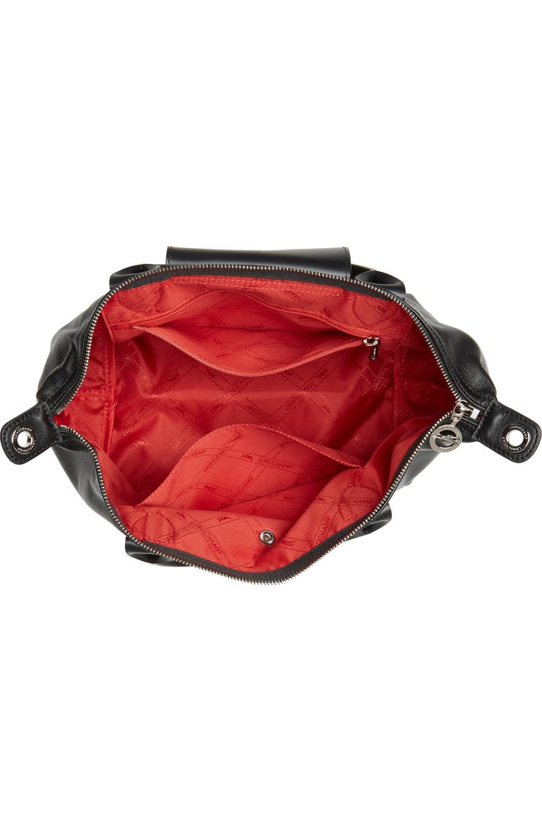 Longchamp Small Le Pliage Logo Leather Tote, Alternate, color,