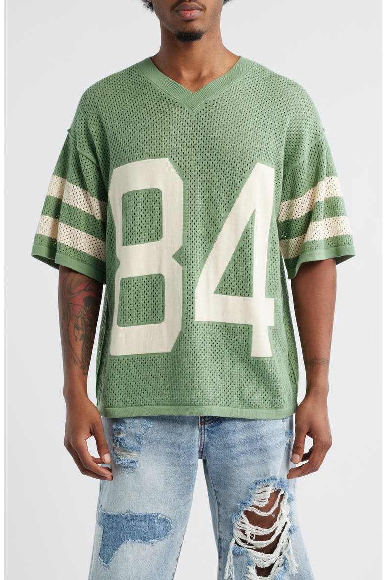 '84 Mesh Cotton Appliqué Jersey, Main, color, SAGE