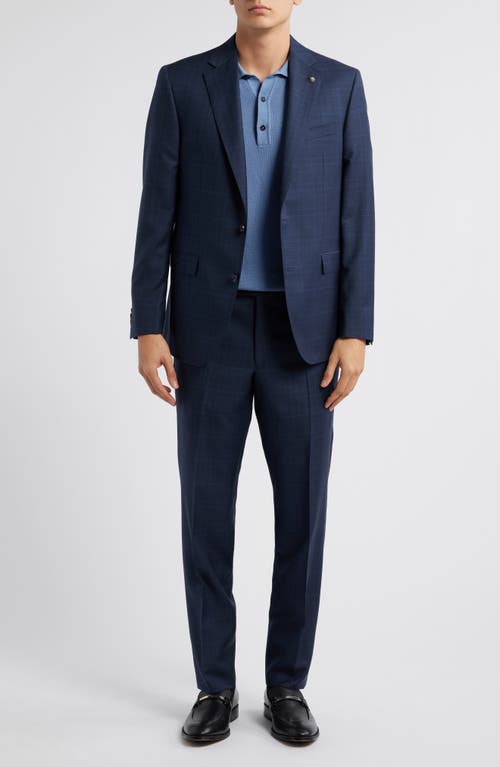 Jack Victor Esprit Check Wool Suit in Navy 