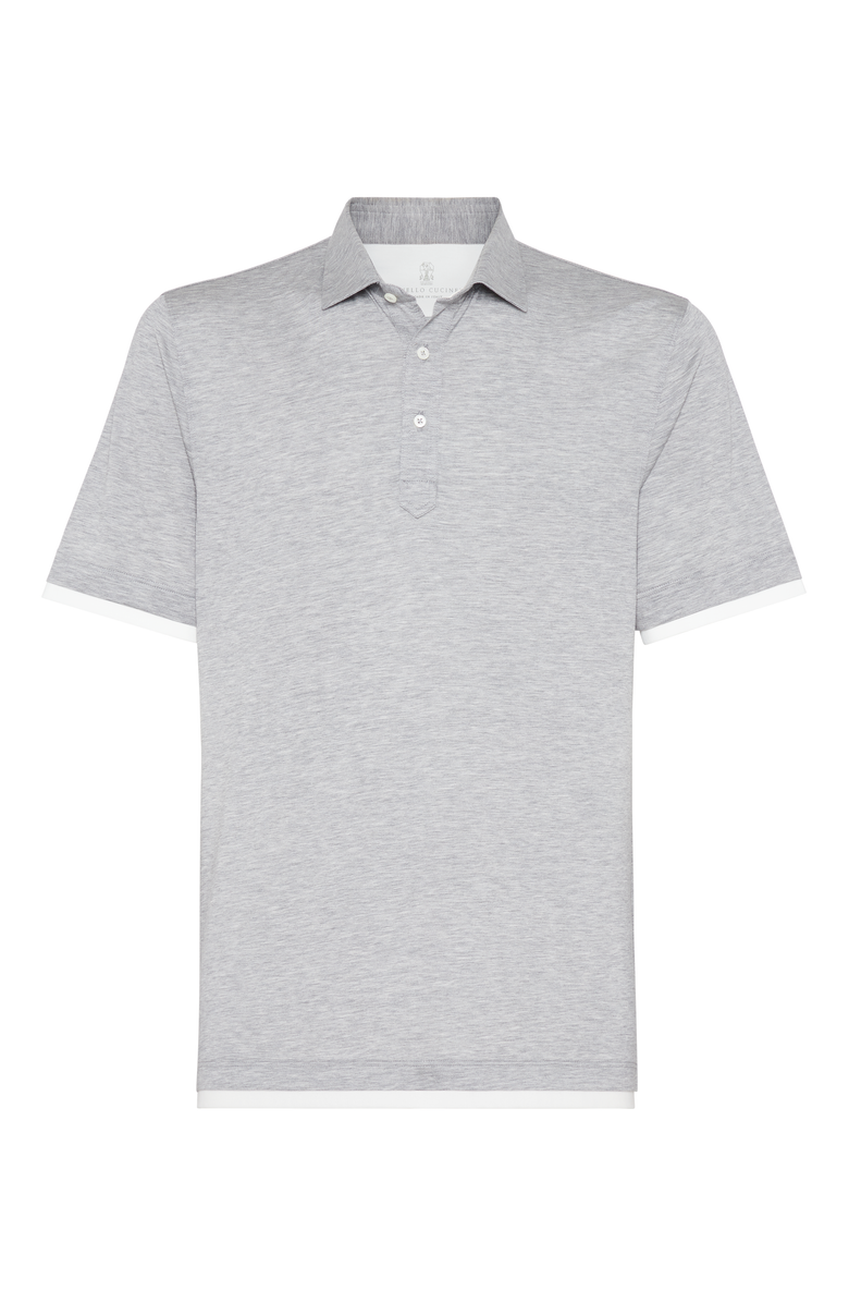 Brunello Cucinelli Polo with Faux-Layering, Main, color, 